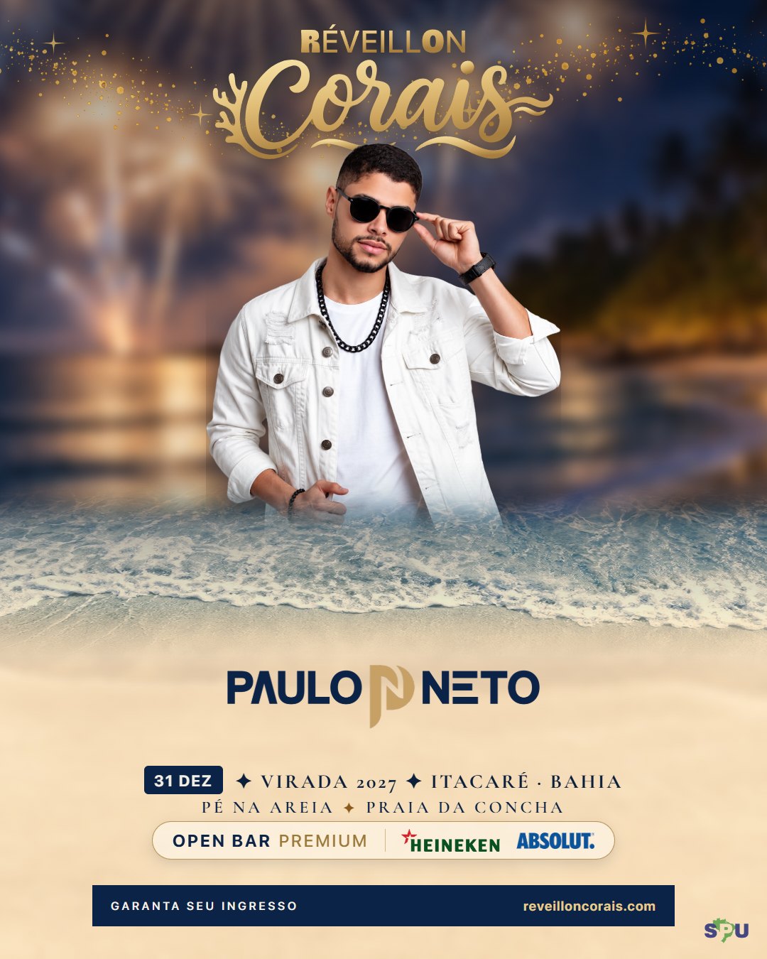Paulo Neto, atração do Réveillon Corais 2027 na Praia da Concha